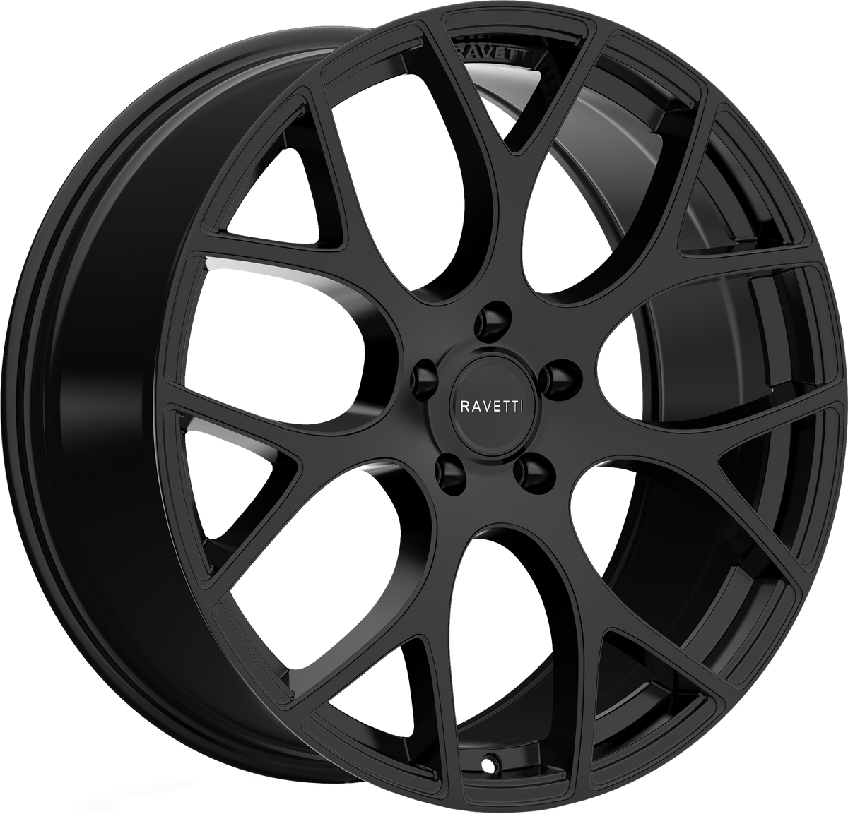 RAVETTI Style M8 20" x 8.5" Full Satin Black Wheels