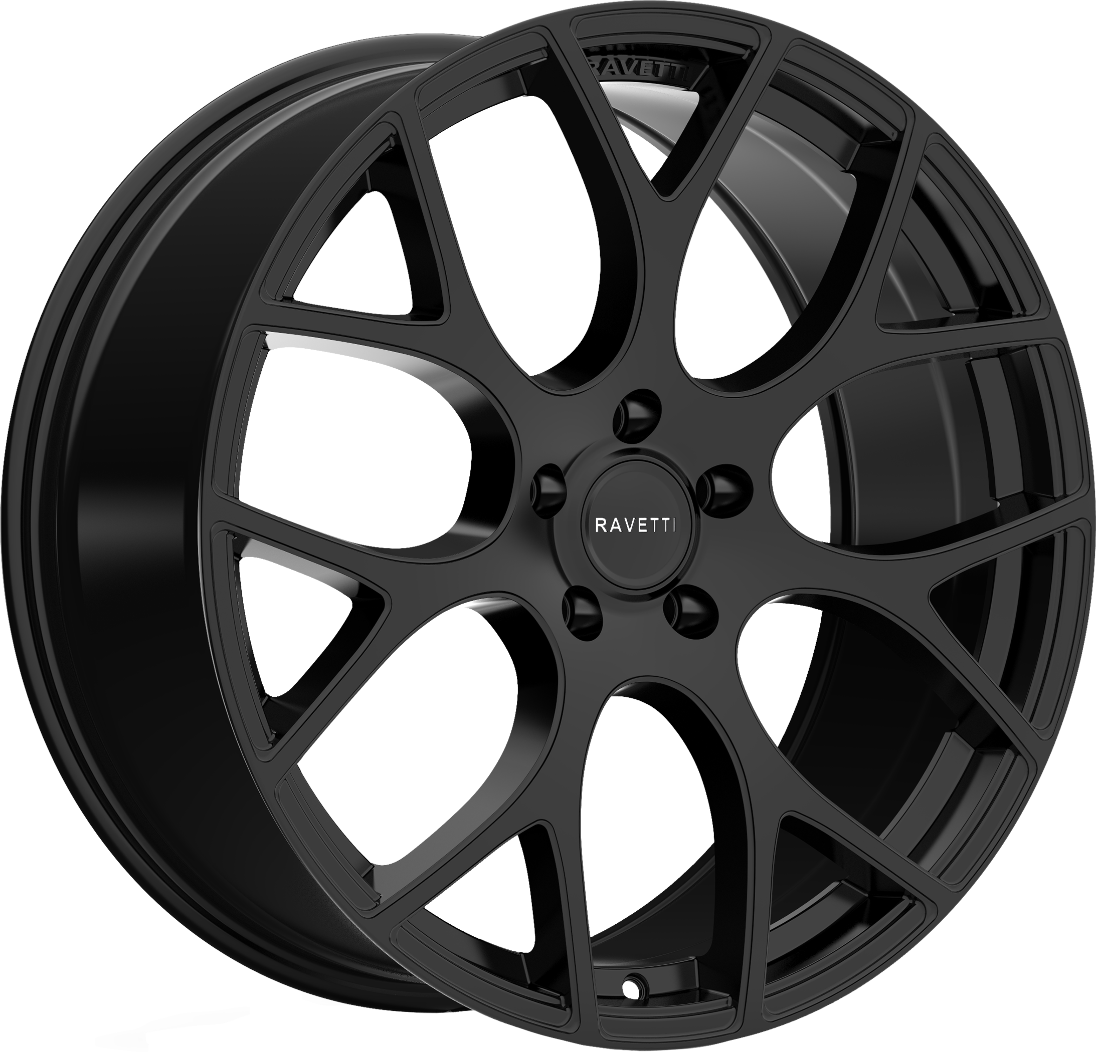 RAVETTI Style M8 20" x 8.5" Full Satin Black Wheels
