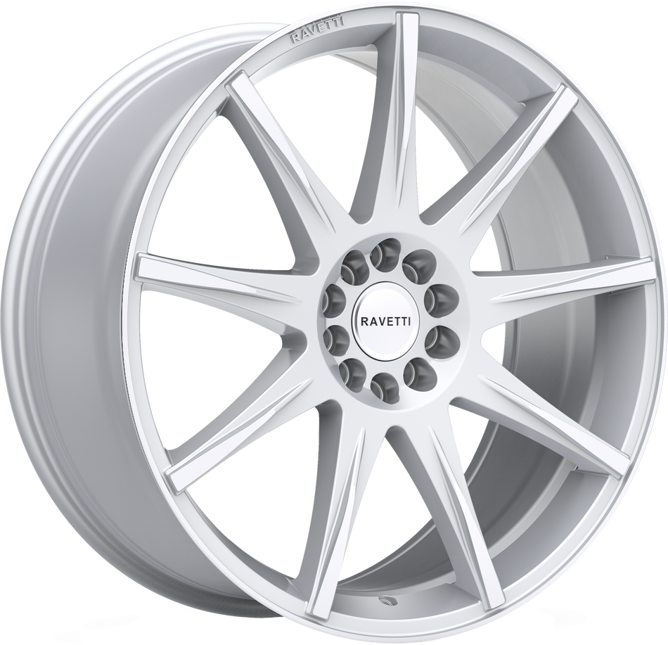 RAVETTI Style M9 20" x 8.5" Silver Machined Wheels