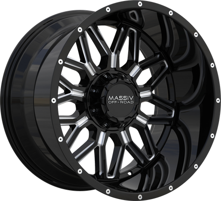 MASSIV OFF-ROAD Style OR1 20" x 10" Black And Milled Wheels