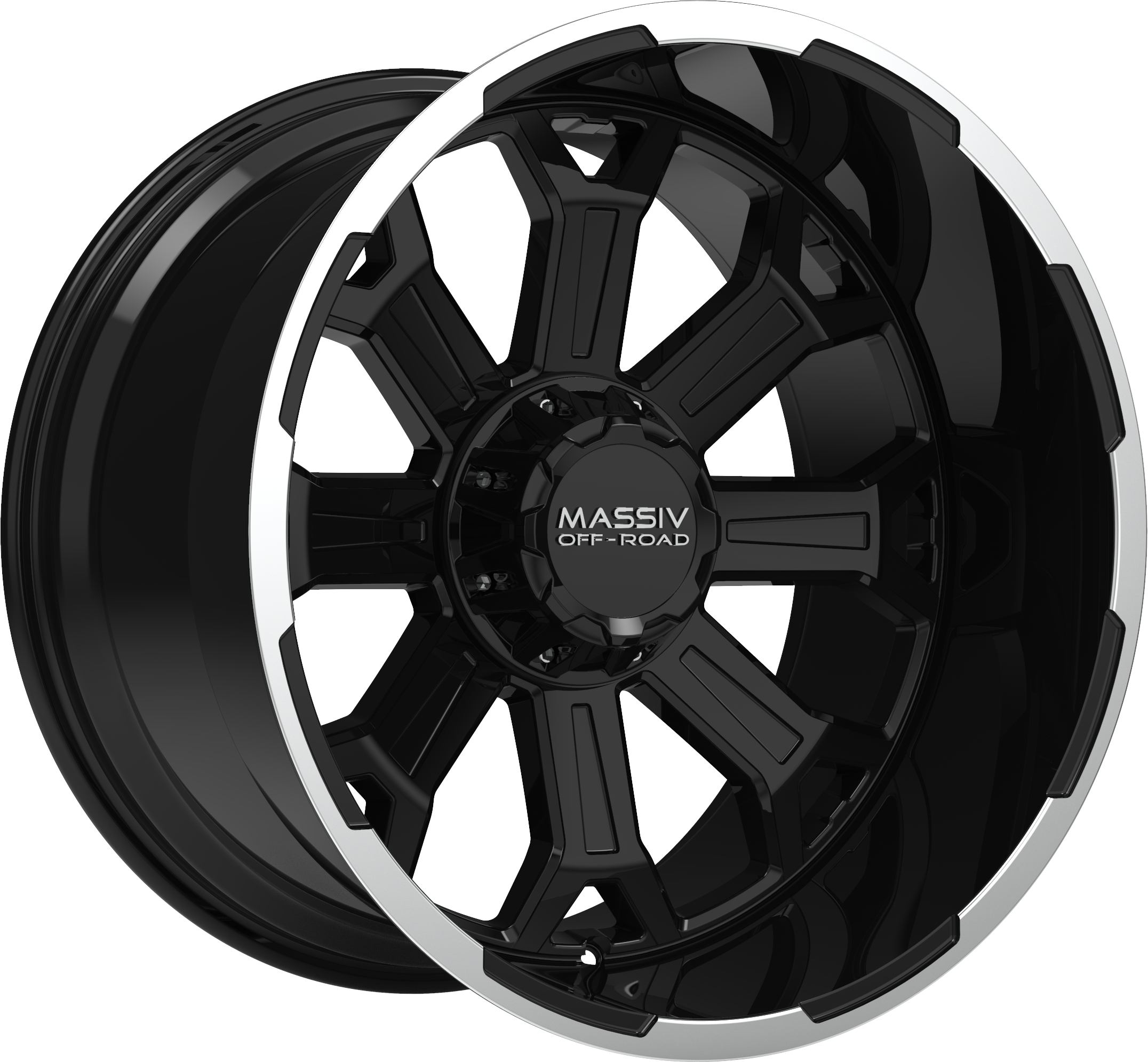 MASSIV OFF-ROAD Style OR2 22" x 10" Full Gloss Black Wheels