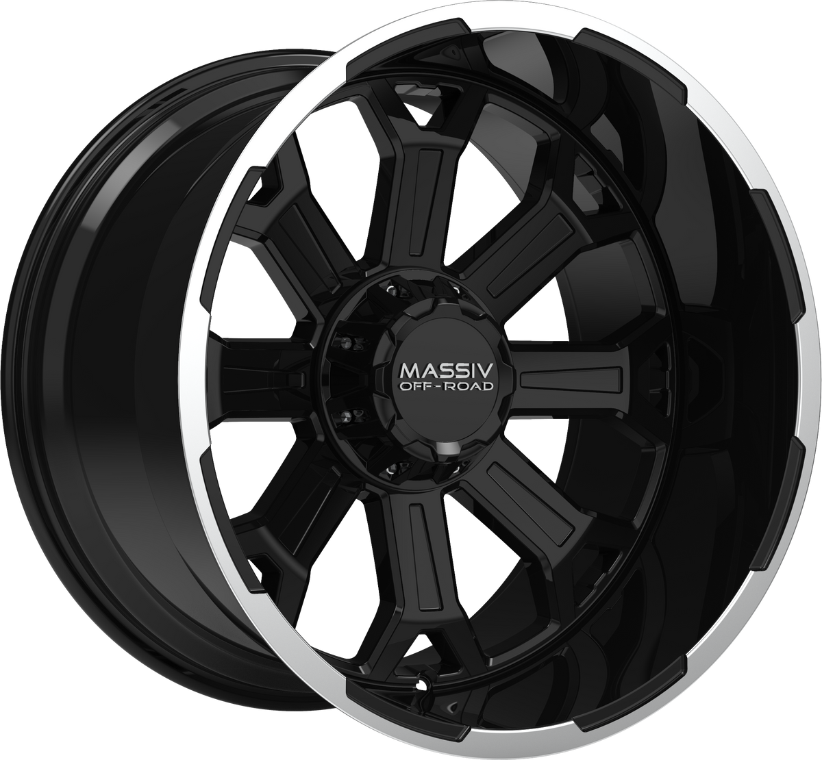 MASSIV OFF-ROAD Style OR2 22" x 10" Full Gloss Black Wheels