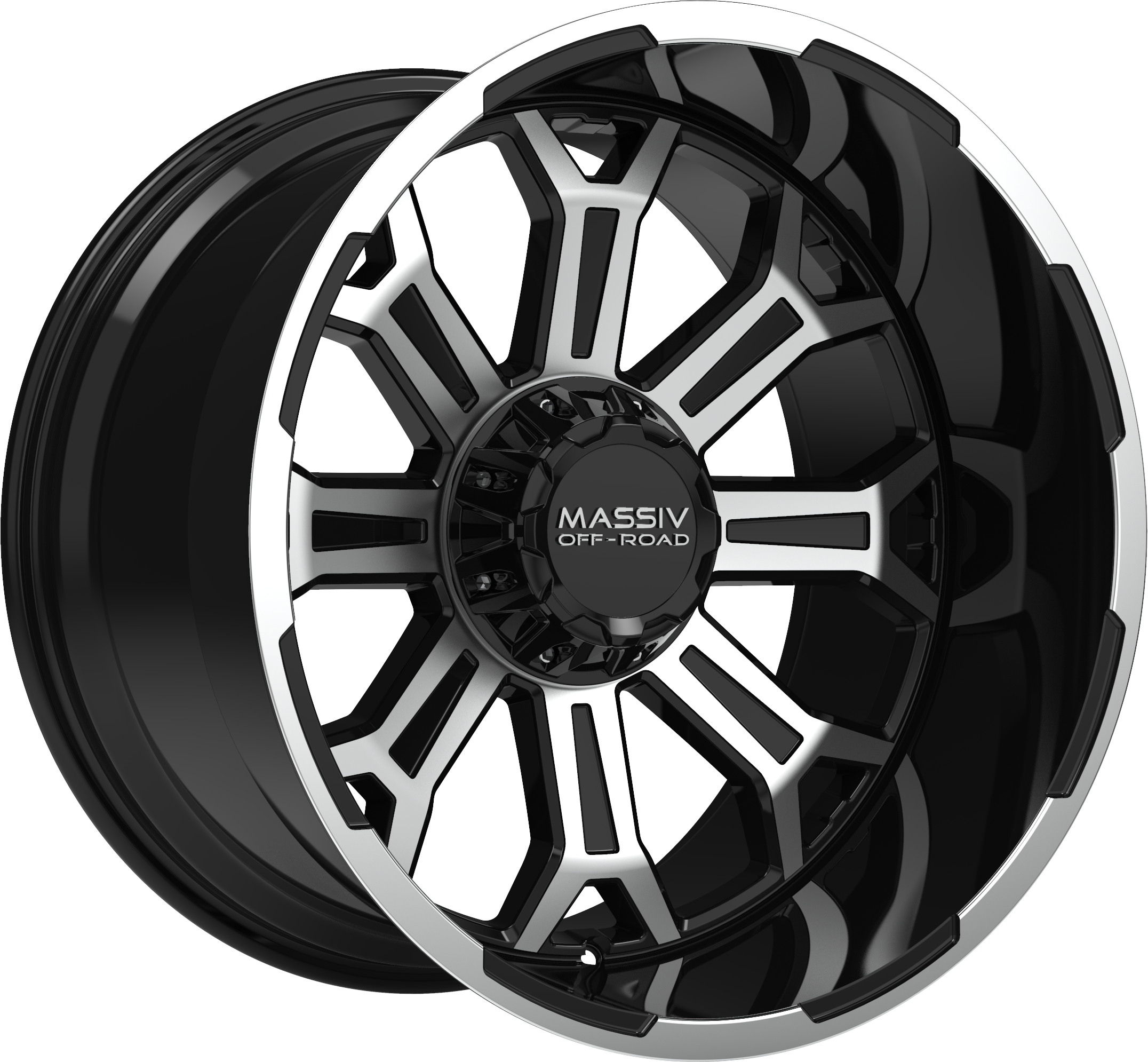 MASSIV OFF-ROAD Style OR2 22" x 10" Black Machined Wheels