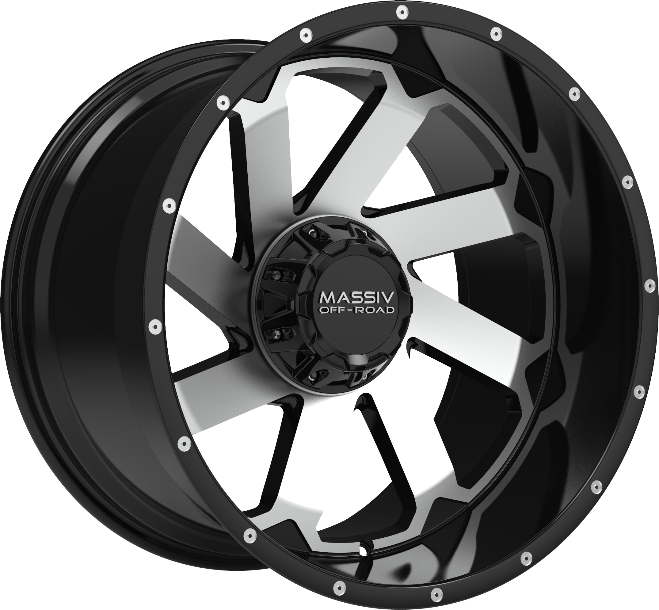 MASSIV OFF-ROAD Style OR4 20" x 10" Black Machined Wheels