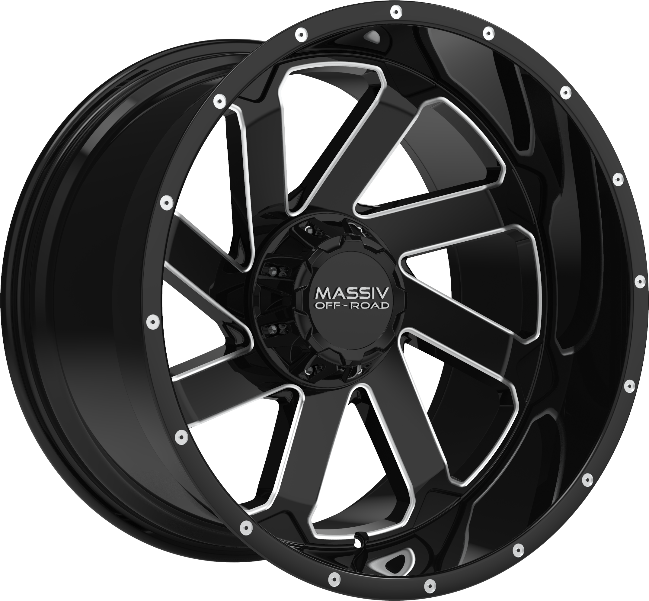 MASSIV OFF-ROAD Style OR4 20" x 10" Black And Milled Wheels