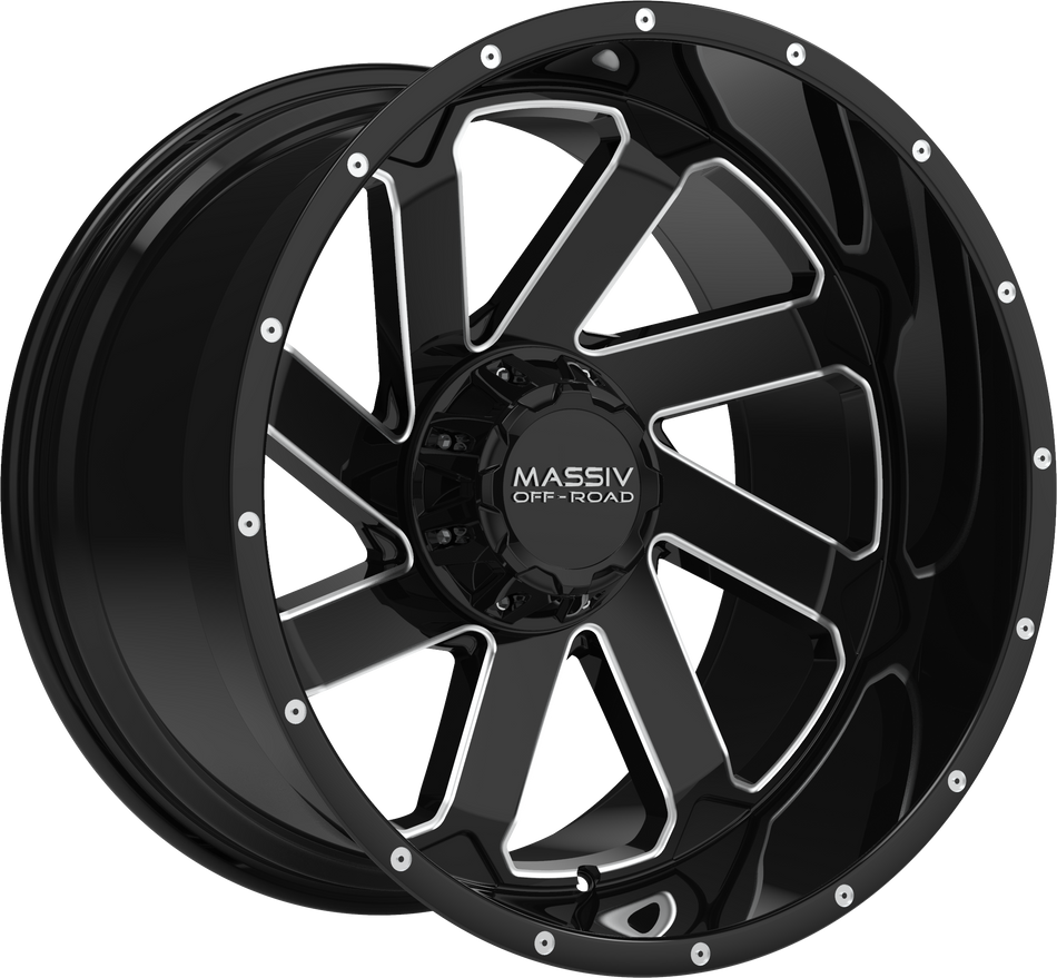 MASSIV OFF-ROAD Style OR4 20" x 10" Black And Milled Wheels