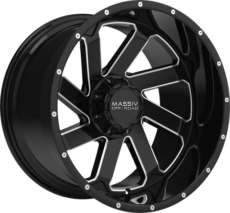 MASSIV OFF-ROAD Style OR4 20" x 10" Black And Milled Wheels