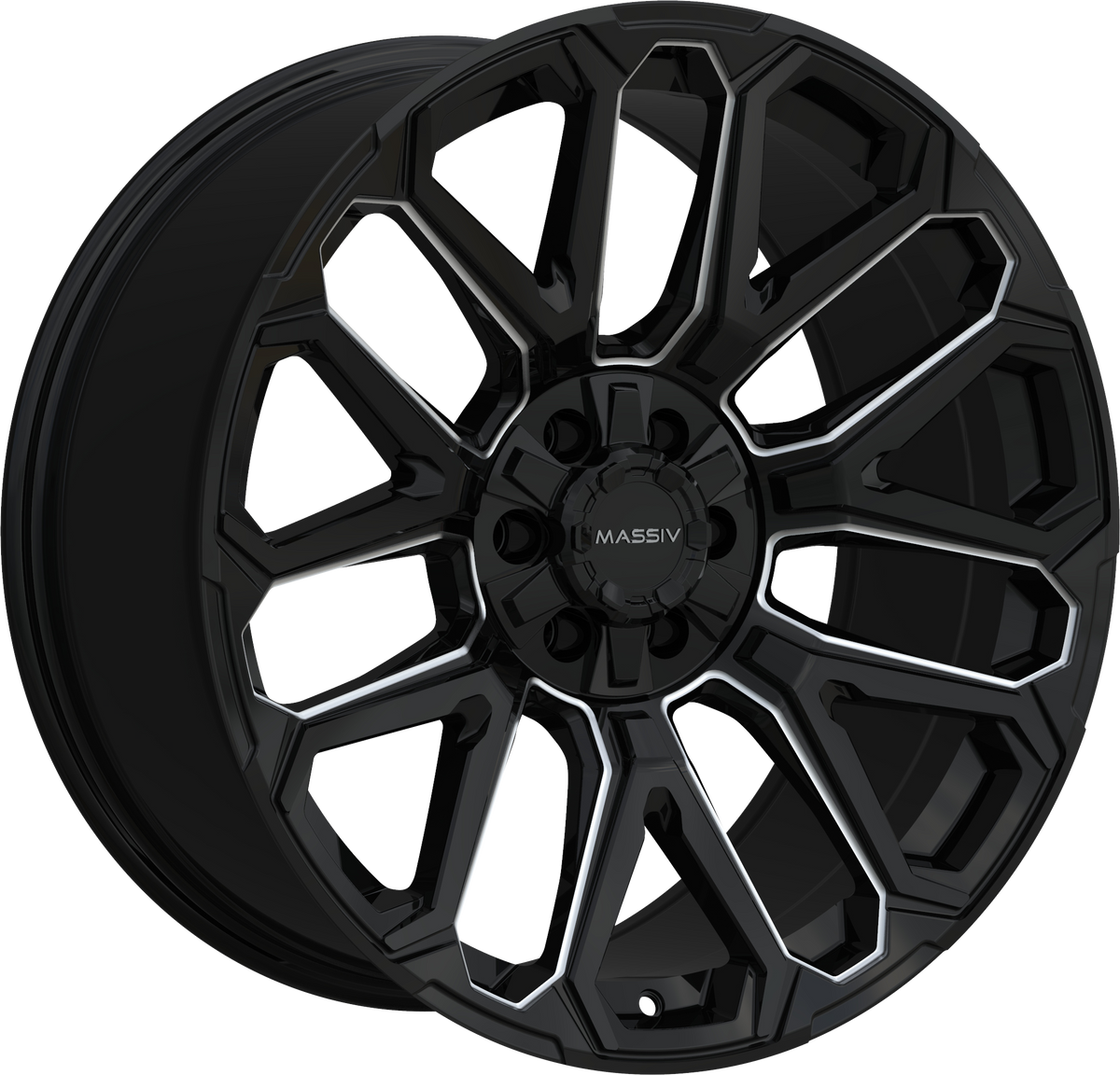 MASSIV OFF-ROAD Style OR5 20" x 9" Black And Milled Wheels
