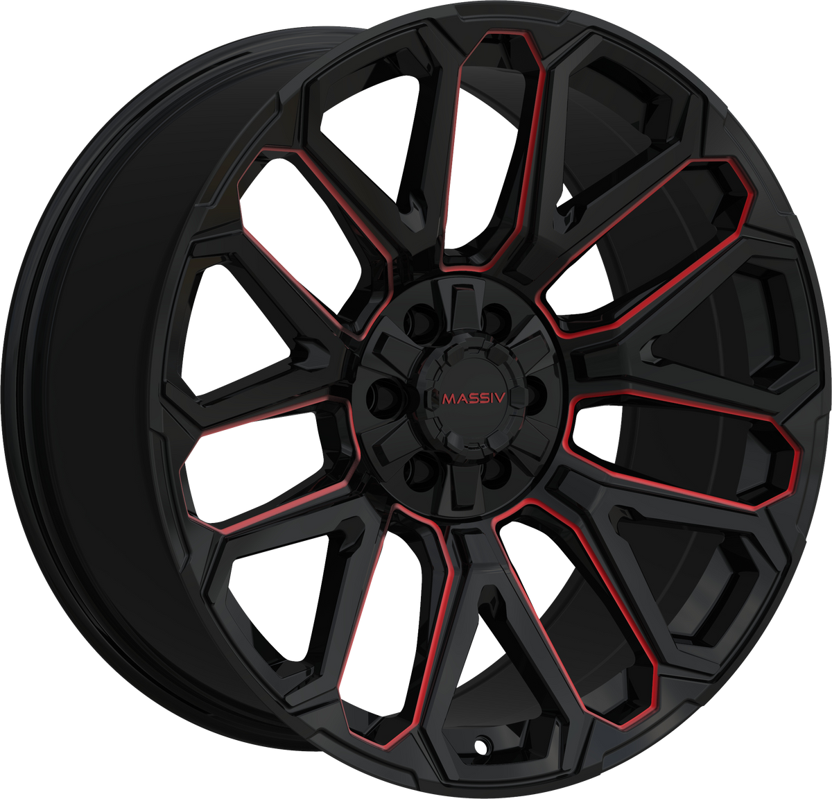 Massiv Off-Road Style OR5 Black And Red Milled 20" x 9"